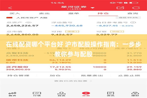 在线配资哪个平台好 沪市配股操作指南：一步步教你参与配股