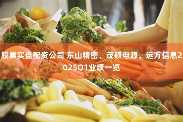 股票实盘配资公司 东山精密、茂硕电源、远方信息2025Q1业绩一览