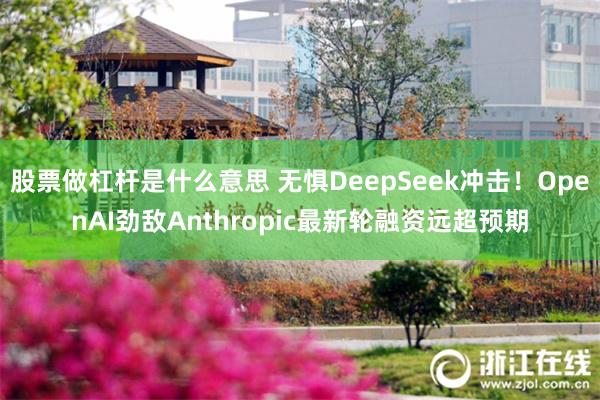 股票做杠杆是什么意思 无惧DeepSeek冲击！OpenAI劲敌Anthropic最新轮融资远超预期