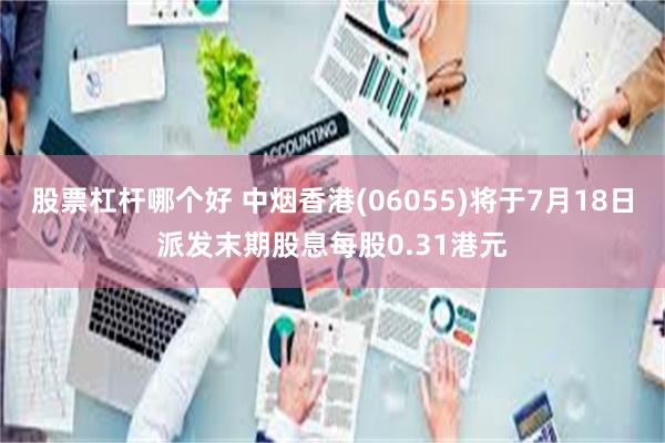 股票杠杆哪个好 中烟香港(06055)将于7月18日派发末期股息每股0.31港元