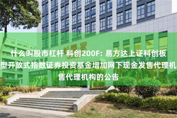 什么叫股市杠杆 科创200F: 易方达上证科创板200交易型开放式指数证券投资基金增加网下现金发售代理机构的公告
