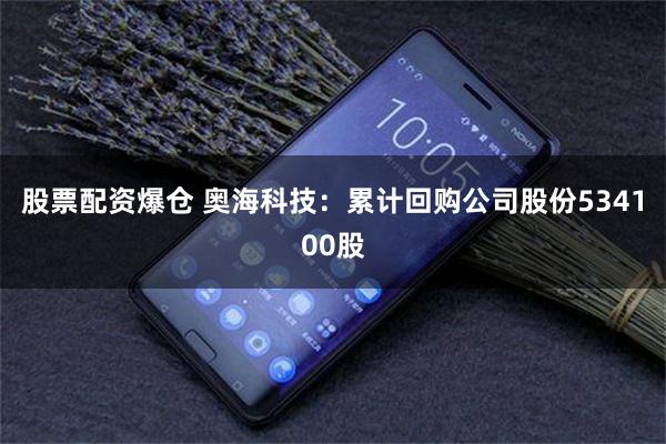股票配资爆仓 奥海科技：累计回购公司股份534100股